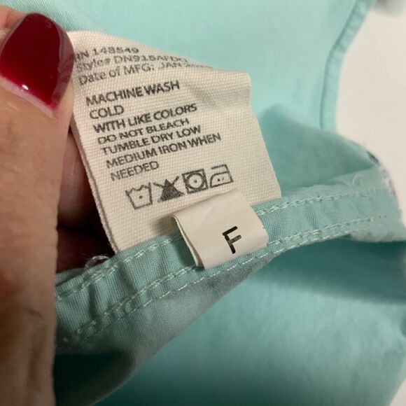 ANTHROPOLOGIE Paper Denim & Cloth Turquoise Button Front Shirt with Stretch Sz L - Picture 7 of 9